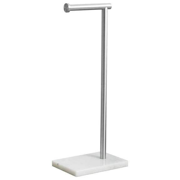 KES Freestanding Toilet Paper Holder Stand Stainless Steel 18/8, Natural Marble Base Bathroom Toilet Tissue Holder Brushed