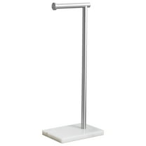 KES Freestanding Toilet Paper Holder Stand Stainless Steel 18/8, Natural Marble Base Bathroom Toilet Tissue Holder Brushed