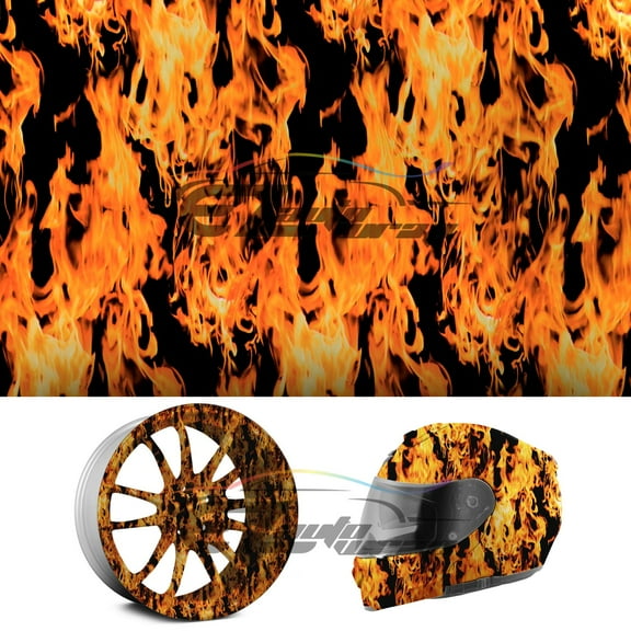 19"x38" Hydrographic Film Hydro Dipping Water Transfer Red Fire Flame #15