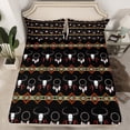 thumbnail image 2 of Feelyou Tribal Sheep Skeleton Full Size Sheets, Black Bohemian Aztec Bed Sheets, Vintage Dream Catcher Sheet Sets, Microfiber Bedroom Decor, 4 Pieces, 2 of 7