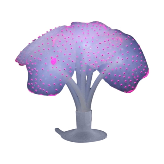 Tunhigl Fluorescent Jellyfish Aquarium Ornaments, Non-Toxic Silicone Glow Decor, Realistic Floating Coral Water Grass, Safe for Fish Tanks, Fresh/Saltwater Red