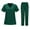 Z002_Dark Green, variant on FrzhBrz Scrubs Set for Women V Neck Classic Medical Scrub Top and Lounge Pants Modern Pocketed Easy Care Uniform