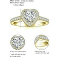 thumbnail image 4 of 925 Sterling Silver 18k Gold Plating Simulated Heart-shaped Genuine Moissanite Diamond Double Halo Engagement Ring with Side Stones Promise Bridal Ring, 4 of 7