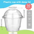 thumbnail image 2 of 50 Count 8 oz Clear Plastic Dessert Cups with Dome Lid, Disposable Ice Cream Cups and Parfait Cups, Disposable Plastic Cups for Ice Cream, Yogurt, Pudding, Fruit Salads, and Cakes, 2 of 5