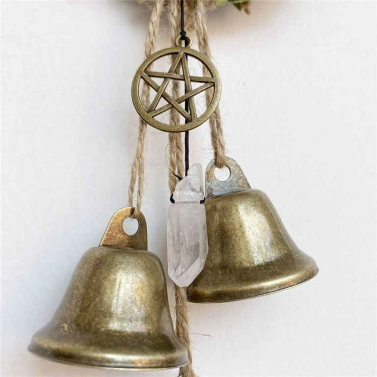 Witch Bells Protection Witches Bells Wreath Witchcraft Supplies Pentagram  Witch Rattan Bells Home Protection Door Hanger Hanging for House Warming