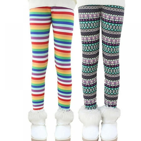 

Warm Girls Leggings Fleece Lined Winter Thick Printing Kids Pants for Girls in 2 -11 Years Fleece Pants Girls