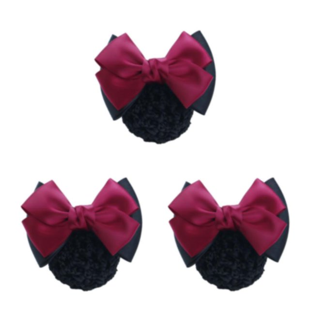 kurtrusly Accessoires pour Cheveux à Grand Application Pince à Cheveux Nœud Filet à Cheveux Facile à Porter Pince à Cheveux Deux Nœuds - rose Rouge 3ensemble
