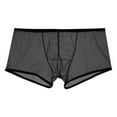 thumbnail image 2 of rygai Men Panties U Convex Color Matching Stretchy Low Waist Mesh See Through Underpants Underwear for Sleeping,Black 2XL, 2 of 8