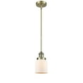 thumbnail image 2 of Innovations Lighting  Franklin Restoration Bell - 1 Light 5" Stem Hung Mini Pendant Antique Brass/Matte White, 2 of 5
