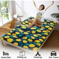 thumbnail image 2 of Japanese Futon Mattress, Full Size Foldable Thick Tatami Floor Mat Portable Sleeping Mat with Lemon Pattern for Camping, Dormitory, Dark Blue, 2 of 7