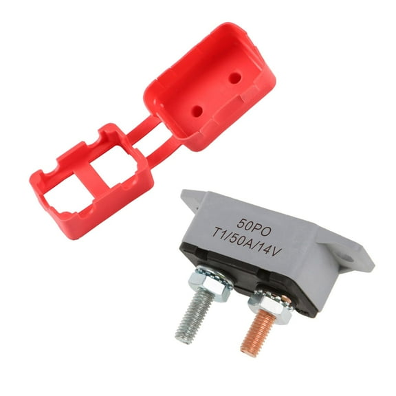 GLOSO E518 Stud Bolt Type Circuit Breaker, Auto Reset (T1), Lengthwise Bracket, Plastic, (50 Amp - Single pack)