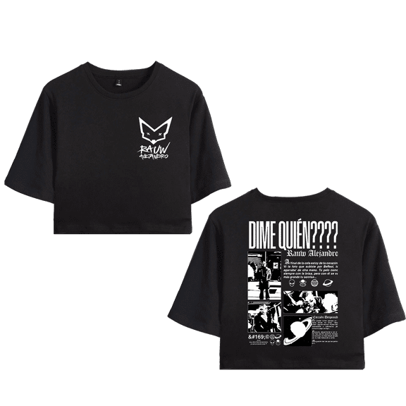 Rauw Alejandro Merch Dime Quien Crewnect Crop Top T-shirt Shorts Suits Girls Women Short Sleeve Tee