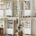thumbnail image 7 of 71" H Tall Metal Bookcases and Bookshelves with 2 Doors and Adjustable Shelves，Tall Storage Cabinet  Bookshelf 6-Tier Open Display Shelf，Decor Furniture for Living Room, Bedroom, 7 of 7