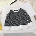 thumbnail image 2 of vdgthytj Toddler Baby Tops Boys Girls Striped Round Neck Long Sleeve Shirt Casual Spring Fall Pullover Blouses, 2 of 4