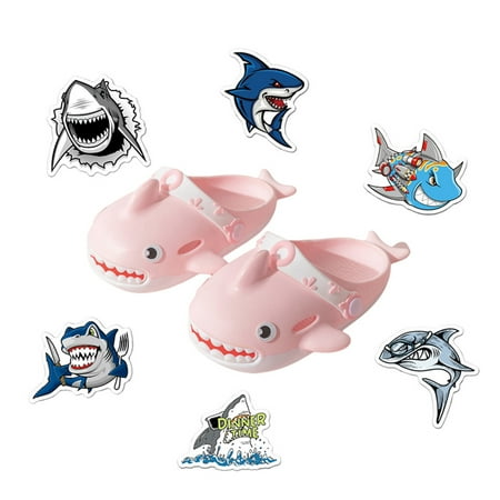 

Nokiwiqis Adults Cartoon Shark Shape Non-slip Shoes + Decorative Stickers