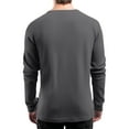 thumbnail image 3 of Resicozy Men's Waffle Long Sleeve Henley T-Shirt, Casual Button Down Shirts Crew Neck Lightweight Sweatshirts Basic Tee Dark Gray XL, 3 of 8