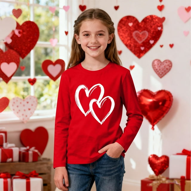 TaTaai Longues Chemise à Manches Col Rond Imprimée, Cadeau de la Saint-Valentin, Blouse Décontractée Habillée à Col Rond, Cadeau pour Toutes les Saisons