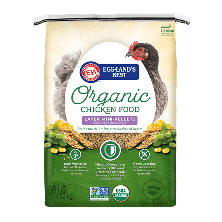 Eggland's Best Organic Egg Layer Mini-Pellets Chicken Food, 32 (Best Commercial Chicken Feed)