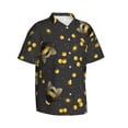 thumbnail image 2 of Daiia Bumblebee Hawaiian Shirt for Men Gentle Cotton Regular Short Sleeve Casual-X-Large, 2 of 9