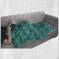 thumbnail image 6 of Forest Soft Flannel Fleece Throw Blanket, Mystery Woodland at Night Trees Foliage Mother Nature Demonstration, Cozy Plush for Indoor and Outdoor Use, 60" x 80", Turquoise and Fern Green, by Ambesonne, 6 of 6
