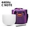 TOPFUND 440 Hz Perfect Pitch C Note Crystal Singing Bowl Root Chakra 10 inch with Singing Bowl Suede Striker for Sound Healing Meditation