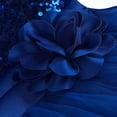 thumbnail image 5 of JerrisApparel Vestido de fiesta de tul con flores y malla de lentejuelas para niña (3T azul marino), 5 of 5
