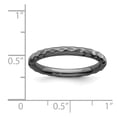 thumbnail image 2 of 925 Sterling Silver Polished Patterned Ruthenium plating Stackable Black Plated Hammered Ring Size 9 Stackable Ring for, 2 of 2