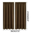 thumbnail image 2 of Kezqiaxn Kitchen Curtains 84x38In Insulated Light Blocking Room Darkening Curtains Solid Colour Window Drapes for Living Room Bedroom and Kitchen Curtains Scandinavian Silk Curtains Brown, 2 of 3