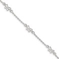 thumbnail image 1 of 925 Sterling Silver Butterfly 9 Inch Plus 1 Anklet Ankle Bracelet Insect Arachnid, 1 of 5