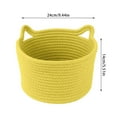 thumbnail image 2 of Small Beige Cotton Rope Basket, 9.4 Inch Woven Storage Bin, 1 Count, Round Soft Shelf Container For Dog Toys Keys Wallet, Boho Neutral Nursery Catchall, Farmhouse Living Room Entryway Bowl, 2 of 3