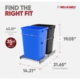 thumbnail image 4 of Rev-A-Shelf RV-18KD-2218C-S Double 35 Quart Waste Containers, Blue/Black, 4 of 11