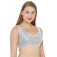 thumbnail image 2 of eloria Women's Art Silk Blouse Solid V Neck Sleeveless Top Sari Accessories Color: Silver | Size: 40, 2 of 5