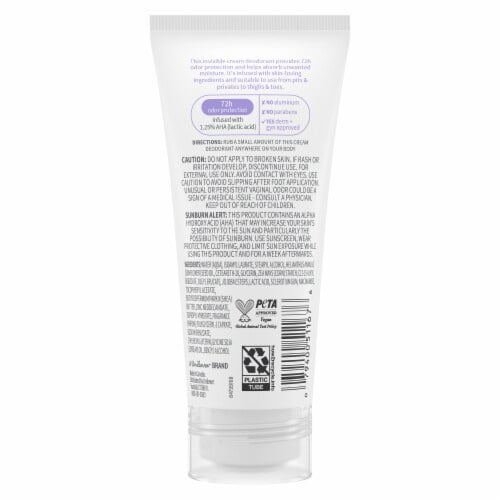 Dove Whole Body Invisible Cream Deodorant Coconut & Vanilla, Aluminum Free, 72h Odor Control 2.5 oz - Pack of 2