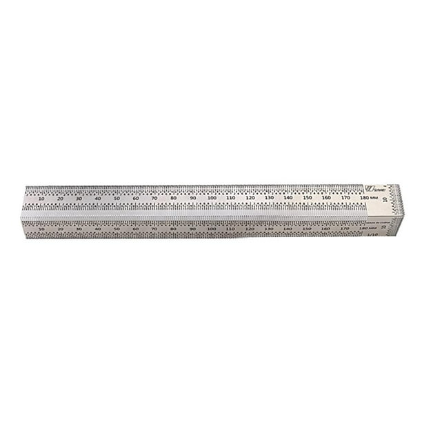 Regla de acero inoxidable para marcar con precisión y trabajar la madera. 180mm