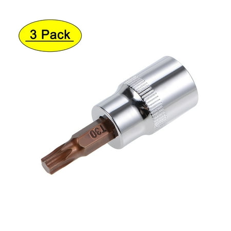 

Uxcell 3/8 Drive x T30 Torx Bit Socket S2 Steel Bits CR-V Sockets 48mm Length (For Hand Use Only) 3 Pack