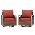 thumbnail image 4 of COOS BAY Outdoor Wicker Glider Chair Patio Rattan 360° Swivel Rocking Chair with Red Cushions for Garden, Poolside, Backyard (Set of 2), 4 of 8