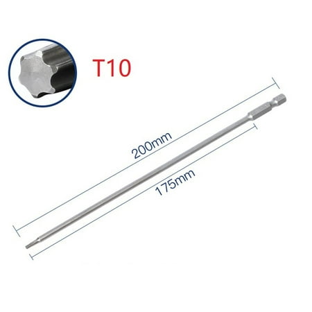 

BAMILL 1/6pc 200mm Magnetic Torx Screwdriver Bit alloy steel T10 T15 T20 T25 T27 T30