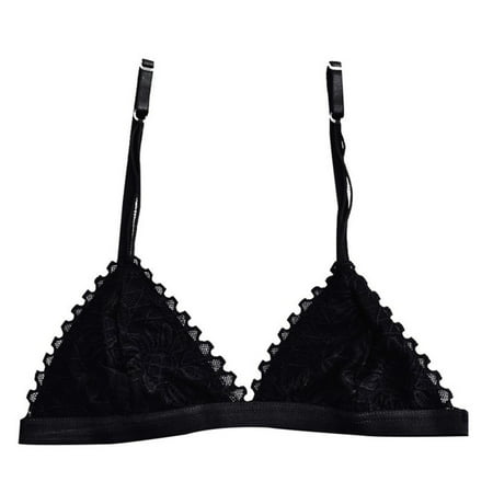 

Sexy Women Ultra Thin Solid Color Lace Triangle Bra Wire Free Bralette Underwear