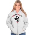thumbnail image 5 of Love My Dog Cute Flirty Pet Owner Zip Hoodie Sweatshirt Women Brisco Brands L, 5 of 5
