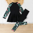 thumbnail image 4 of WOXIHUAN Girls Rash Guard Swimsuit 2 Piece Cute Graphic Long Sleeve Zipper Bathing Suit with Pants Kids Summer Beach Pool Skirt Sets Swimwear Black 2 8-9Years, 4 of 7