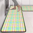 thumbnail image 2 of Kitchen Rugs Sets Of 2,Colorful Grid Checkered Pattern Anti Fatigue Kitchen Mat Rugs Non Slip Washable,Decorative Kitchen Floor Mats for Kitchen,Sink,Laundry,17"x47"+17"x47", 2 of 5