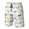 thumbnail image 2 of Yiaed Happy Easter Rabbit Print Men's Swim Trunks with Lining Quick Dry Sports Shorts Beach Shorts Boardshorts-Large, 2 of 5