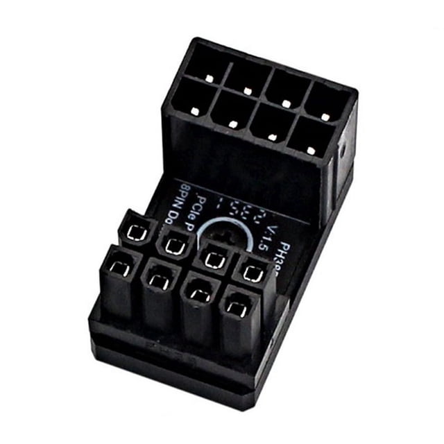 Adaptador de Fuente de Alimentación para Tarjeta Gráfica, Codo de 180°, Conector Dirección Fuente de Alimentación para GPU, PCI-e, 8 , Artefacto de Cableado Giratorio PH38B+