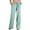 A-Mint Green, variant on Wyobmus Women's Cotton Linen Summer Pants Summer Beach Flowy Pants Solid Drawstring Waist Wide Leg Trousers With Pockets A-White