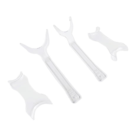 Frcolor 4pcs Intraoral Cheek Lip Retractor Opener Double Head Orthodontic Teeth Mouth Opener for Adults (2 Lip Pusher + 2 Mouth Openers)