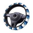 thumbnail image 6 of Picia Blue White Fluid Art Car Steering Wheel Cover, Non-Slip, Breathable, Universal 15 inch, 6 of 7