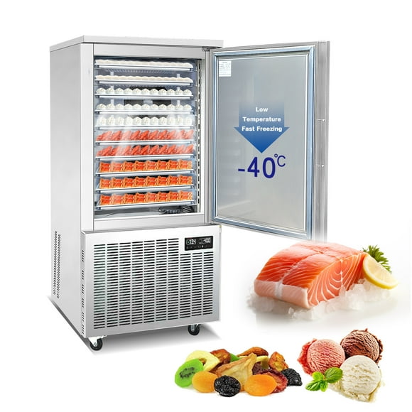 Kolice Commercial 10 Plateaux Refroidisseur à Air et Congélateur, Congélateur à Choc avec Sonde Alimentaire, Utilisé dans Restaurant, Boulangerie, École, Hôtel, Température la Plus Basse:-40C