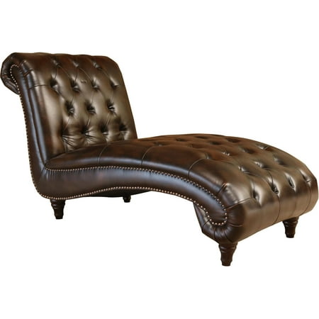 Brown Leather Chaise - Devon & Claire Keros Hand Rubbed Brown Leather Chaise