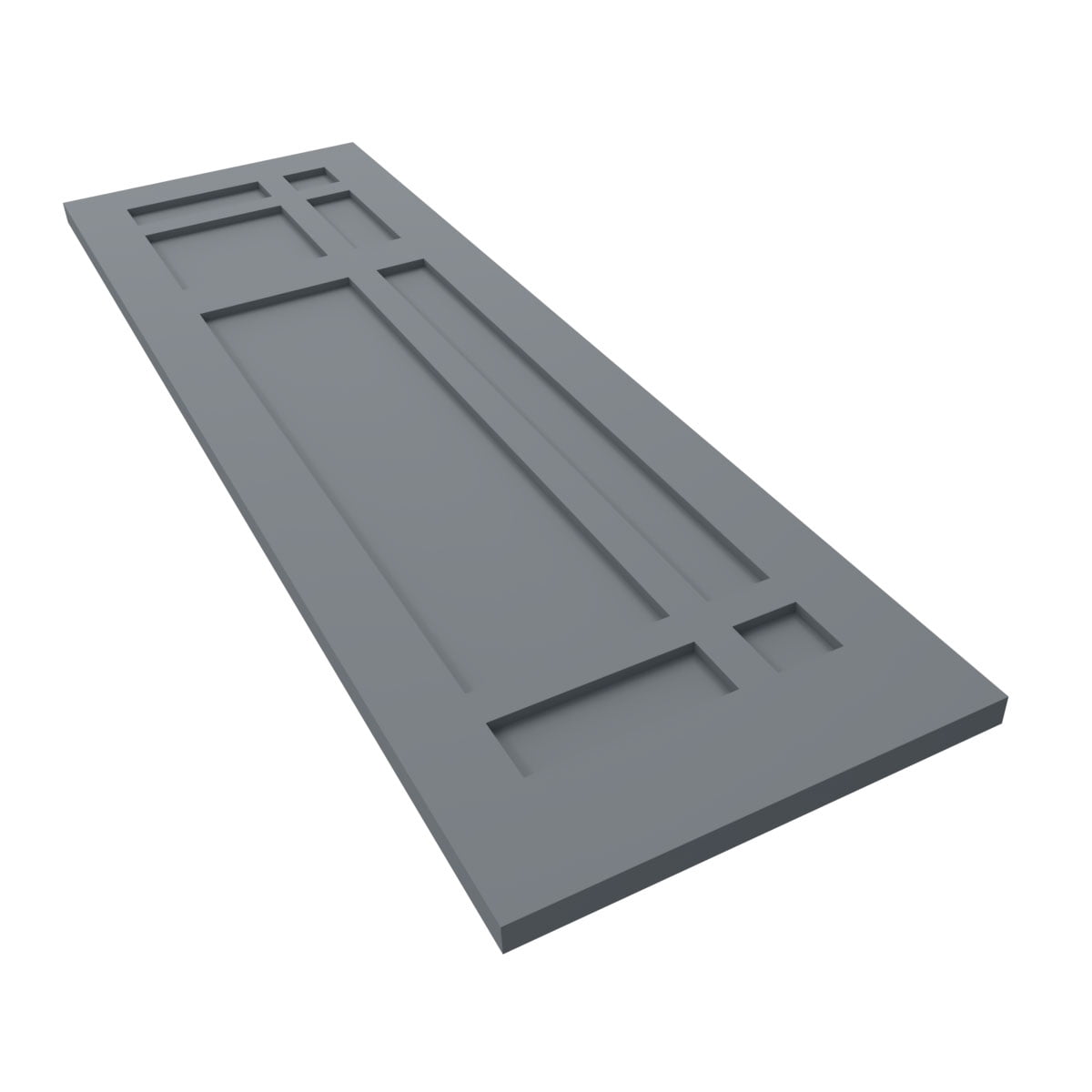 Ekena Millwork 18"W x 51"H True Fit PVC San Juan Capistrano Mission Style Fixed Mount Shutters, Ocean Swell (Per Pair - Hardware Not Included)