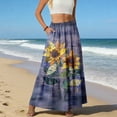 thumbnail image 5 of Floral Maxi Skirt for Women Elastic Waist Flowy Tiered Long Skirt with Pockets Beach Skirts Vacation Outfits, 5 of 6